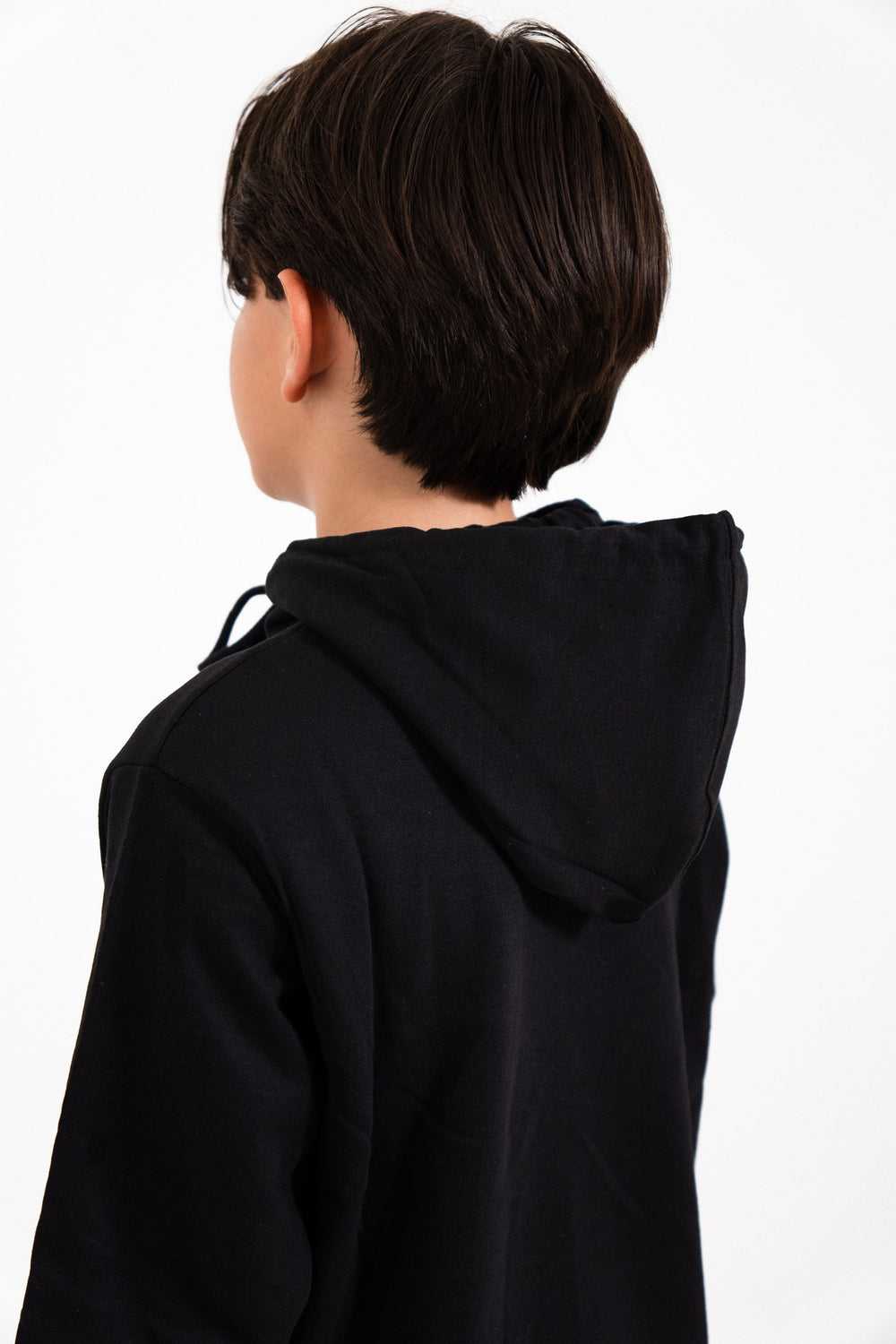 Sudadera Spider-Man con capucha para niño diseño I Love You Guys — vista de espalda y capucha