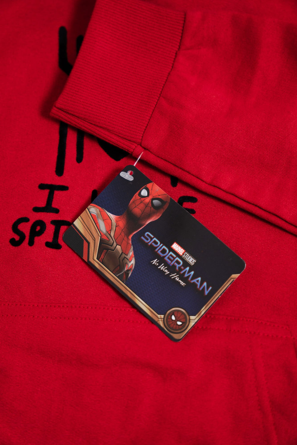 Sudadera Spider-Man con capucha para niño diseño I Love Spider-Man — etiqueta colgante oficial de Marvel Studios